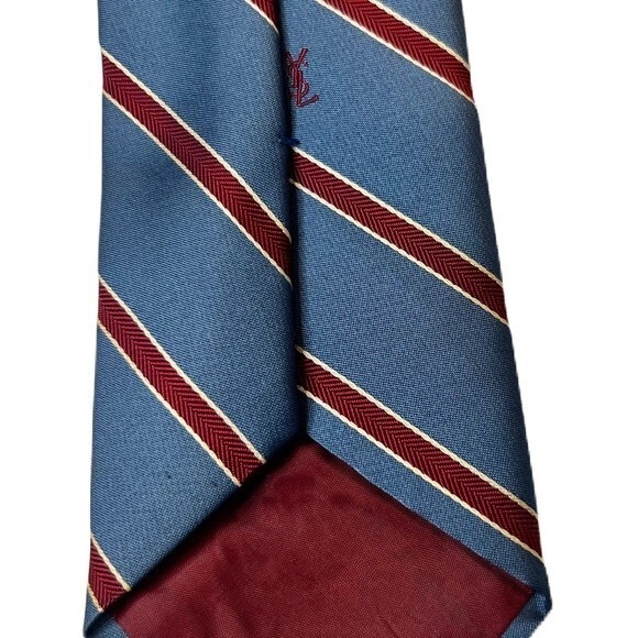 Yves Saint Laurent Other - Yves Saint Laurent striped logo tie with red and blue logo on back & front